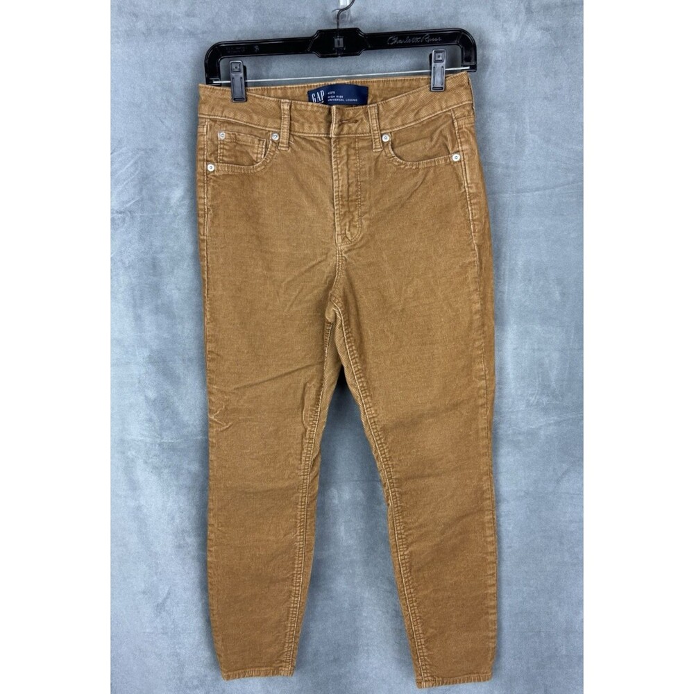 GAP Pants Women 4 / 27S High Rise Universal Legging Button Fly Corduroy Brown